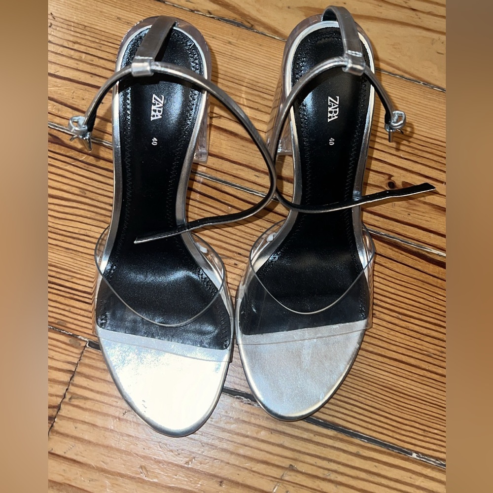 Zara Clear/Silver Heels